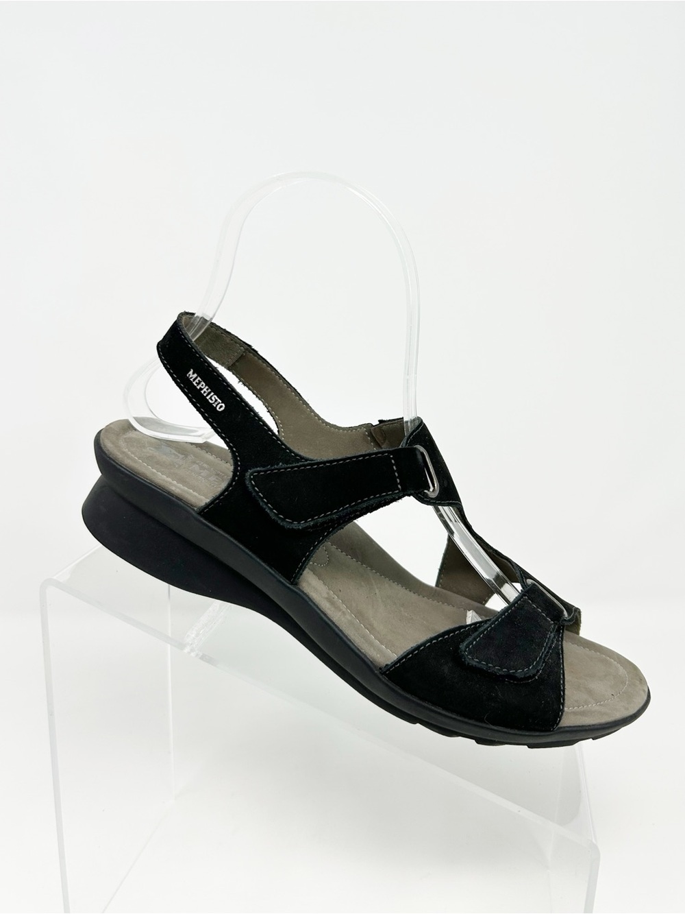 Mephisto Paris Womens Slingback Sandals Black Wedge Comfort Walking Size 38